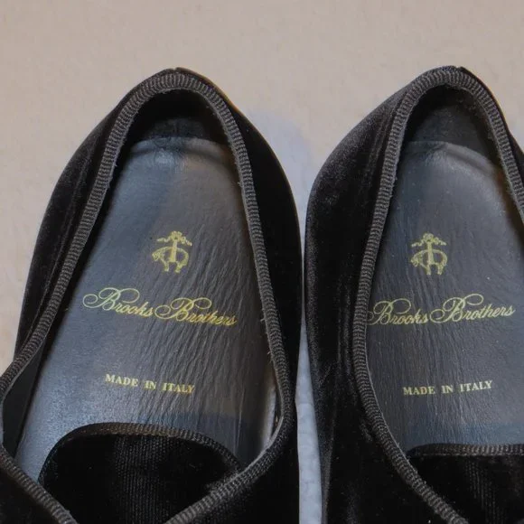Brooks Brothers Golden Fleece Black Velvet Formal Shoes 10.5 D NWB Brooks Brothers Golden Fleece Black Velvet Formal Shoes 10.5  main image 2